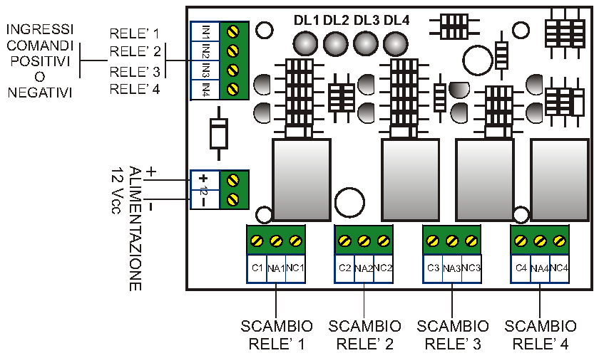 Schema di Collegamento Rilevatore Tensioni